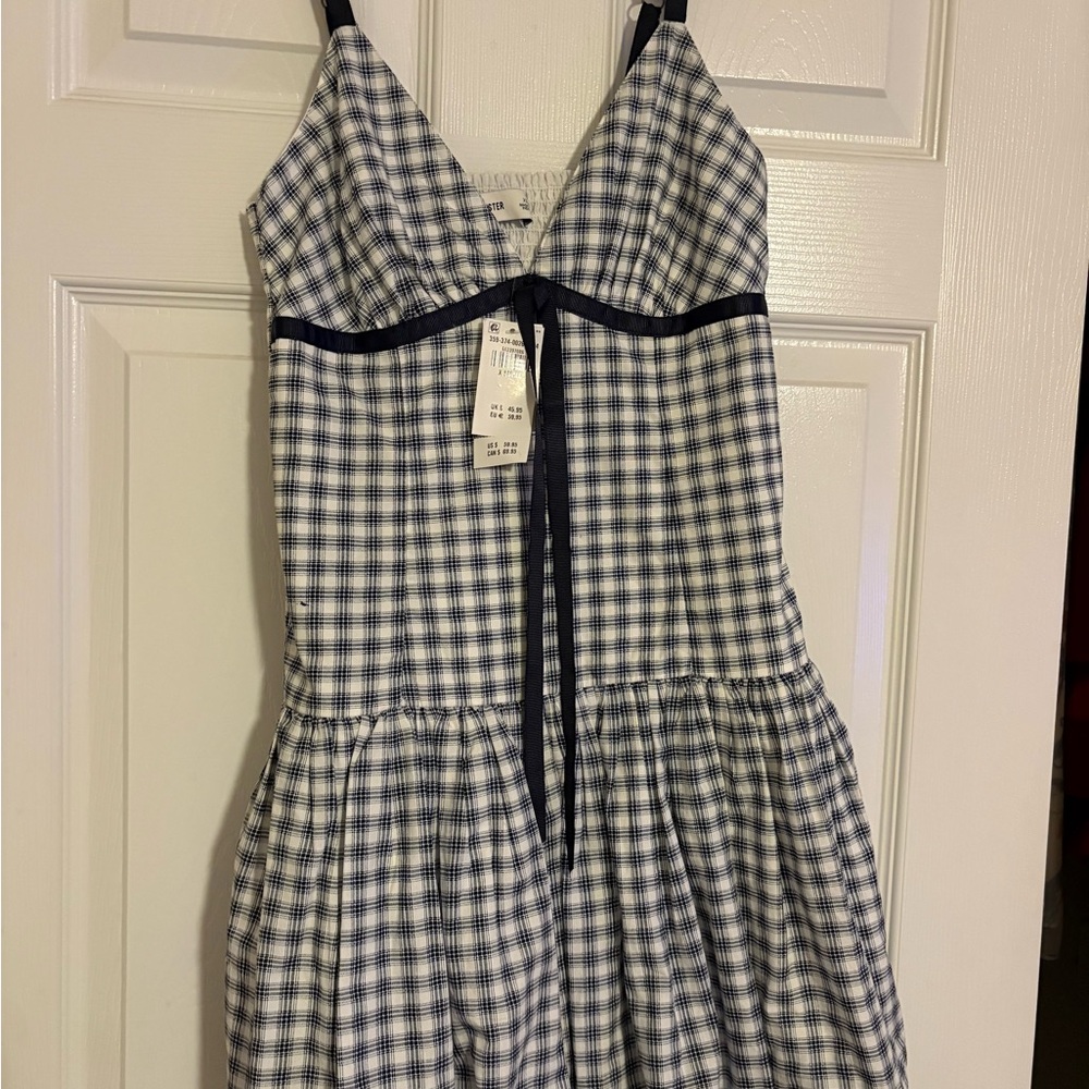 Hollister Blue and White Checkered Mini Dress